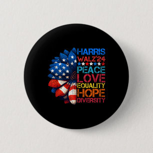 Harris Wheimer 2024 Frieden Liebe Gleichheit Hoffn Button
