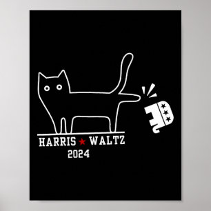 Harris Wheimer 2024 Funny Cat Election Kamala Harr Poster