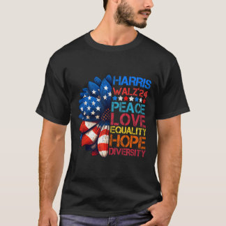 Harris Wheimer 2024 Peace Liebe Equality Hope Dive T-Shirt