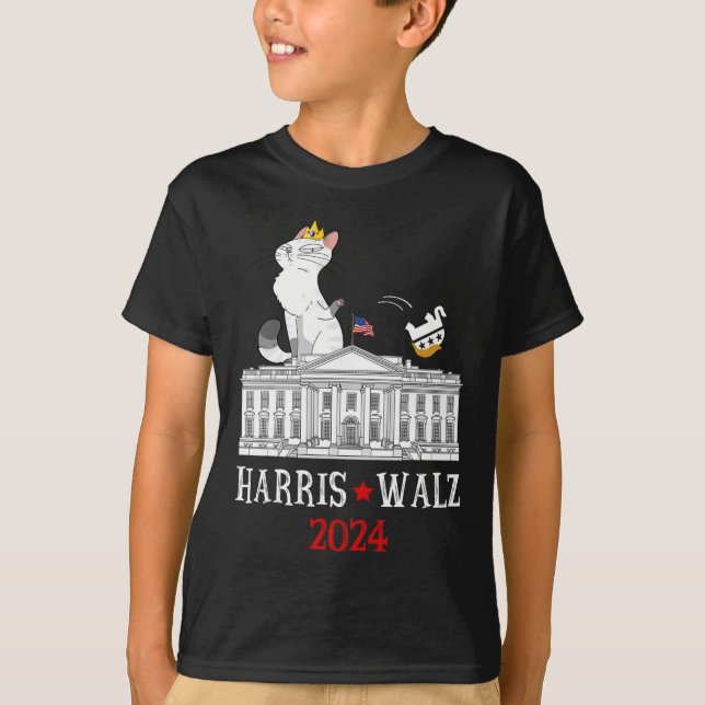 Harris Wheimer 2024 Präsidentschaftswahl Funny Cat T-Shirt (Vorderseite)