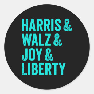 Harris Wheimer Joy Liberty - Harris Walzer 2024 Re Runder Aufkleber