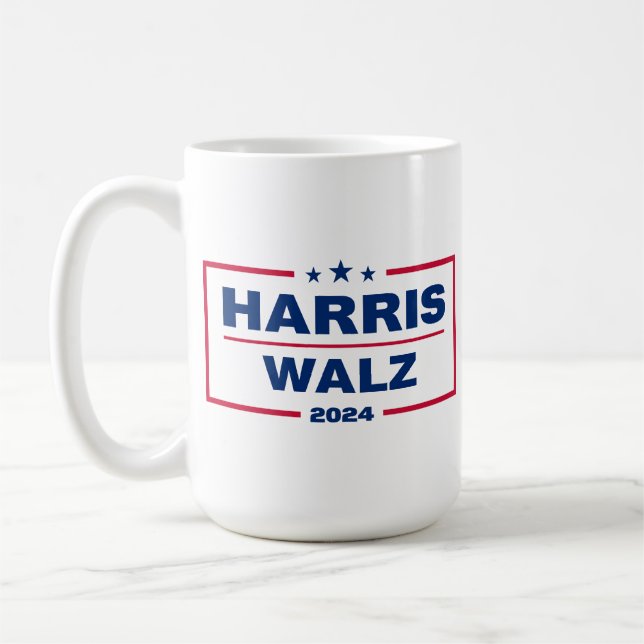 Harris Wlaz 2024 Kamala Harris Tim Walz Wahl Kaffeetasse (Links)