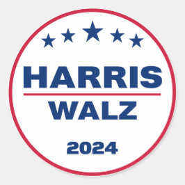 Harris Wlaz 2024 Kamala Harris Tim Walz Wahl Runder Aufkleber