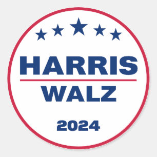 Harris Wlaz 2024 Kamala Harris Tim Walz Wahl Runder Aufkleber