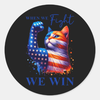 Harris Zitat, wenn wir kämpfen, gewinnen wir für M Runder Aufkleber