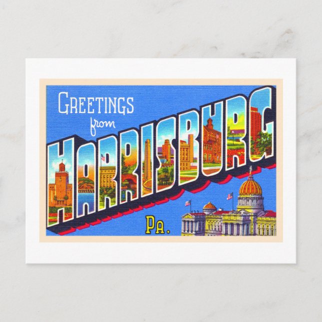Harrisburg Pennsylvania PA Large Letter Postcard Postkarte (Vorderseite)