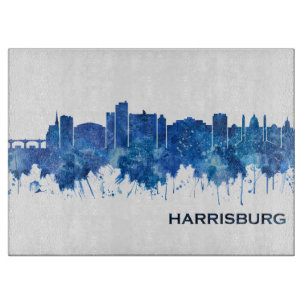 Harrisburg Pennsylvania Skyline Blue Schneidebrett