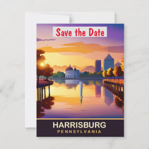 Harrisburg, Pennsylvania, Travel Postcard, Save The Date