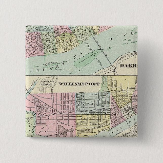 Harrisburg, Williamsport, Erie, Scranton Button (Vorderseite)