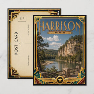 Harrison Arkansas Vintage Art Deco Golden Age Postkarte