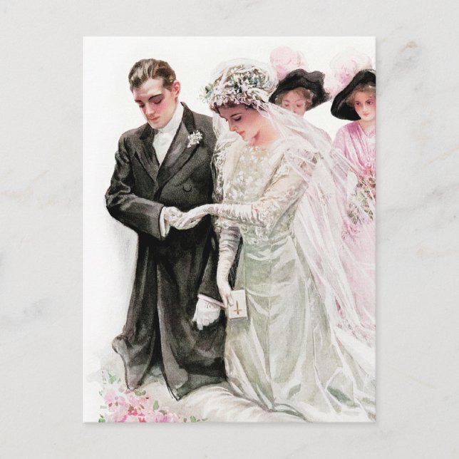 Harrison Fisher: Die Hochzeit Postkarte (Vorderseite)
