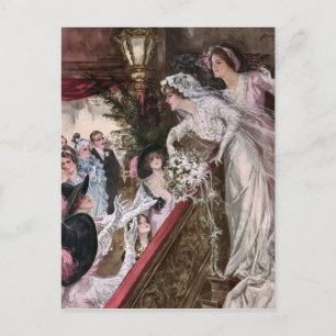 Harrison Fisher: Fang den Brautstrauß Postkarte