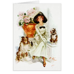 Harrison Fisher: Frau mit drei Hunden