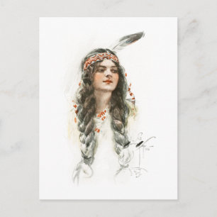 Harrison Fisher Song von Hiawatha Minnehaha Postkarte