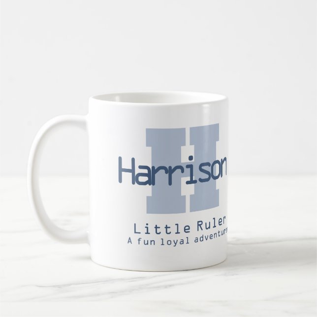 Harrison Name Bedeutung Monogramm H blau Kaffeetasse (Links)