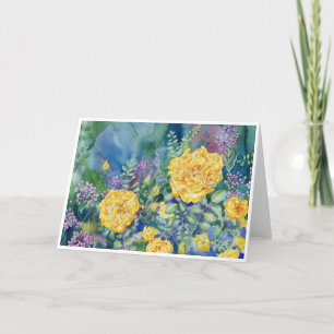 "Harrison Yellow Roses" Blank Notecard Dankeskarte