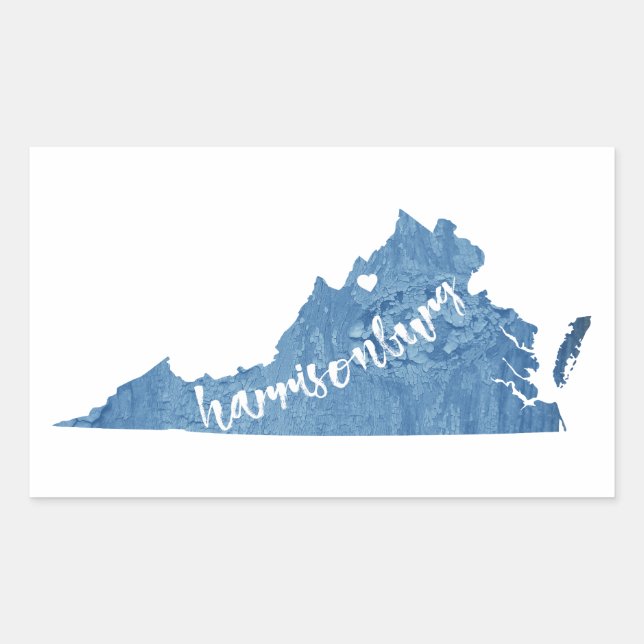 Harrisonburg Virginia Wood Grain Rechteckiger Aufkleber (Vorderseite)