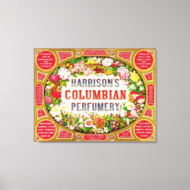 Harrison's Columbian Perfumery 1854 Leinwanddruck (Vorderseite)