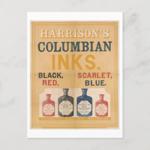 Harrison's Columbian Tinten Vintage-Werbung Postkarte