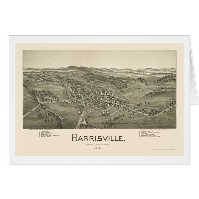 Harrisville, WV panoramische Karte - 1899 (Vorderseite (Horizontal))