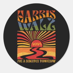 Harriswaltz 2024 für ein glänzendes Tomorrow Boho Runder Aufkleber