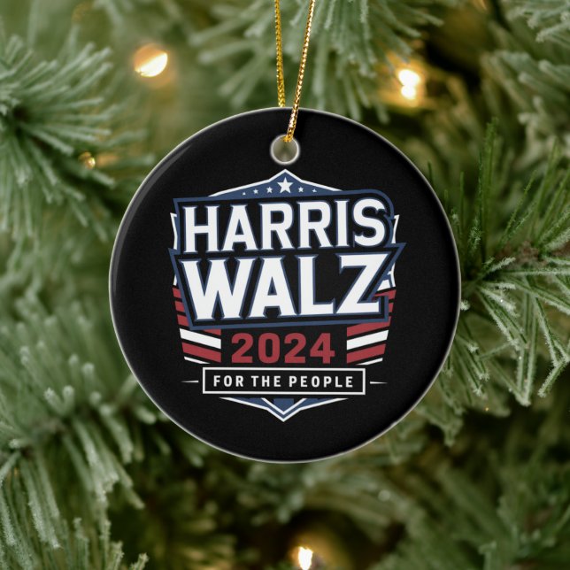 HarrisWaltz 2024 Shirt KamalaHarris TimWaltz 2024 Keramik Ornament (Baum)