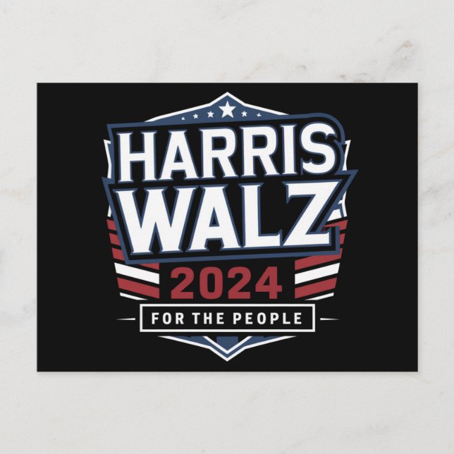 HarrisWaltz 2024 Shirt KamalaHarris TimWaltz 2024 Postkarte (Vorderseite)