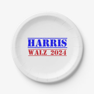 Harriz Walz 2024 Pappteller