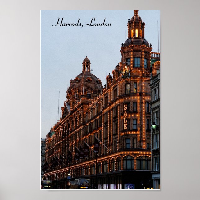 Harrods, London Night Lights Poster (Vorne)