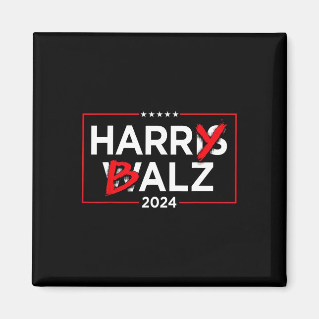 Harry B Kamala Harris und Tim W 2024 Magnet (Vorne)