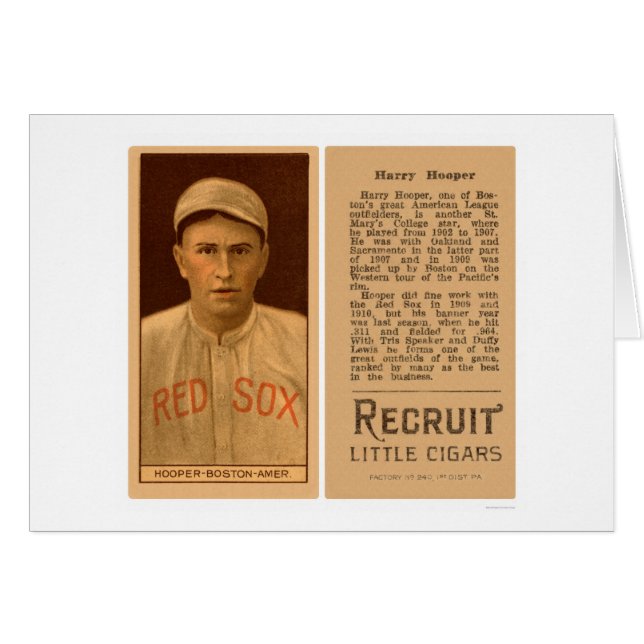 Harry Hooper Red Sox Baseball 1912 (Vorderseite (Horizontal))