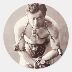 Harry Houdini (c.1899) Runder Aufkleber