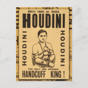 Harry Houdini, Handcuff King! Postkarte