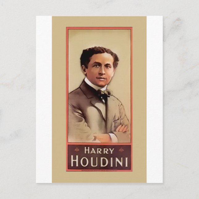 Harry Houdini Illusionist ~ Magician ~ Escapologe Postkarte (Vorderseite)
