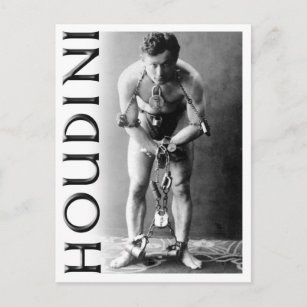 Harry Houdini in Chains Postkarte