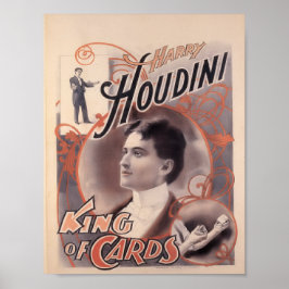 Harry Houdini, Kartenkönig 1895 Poster