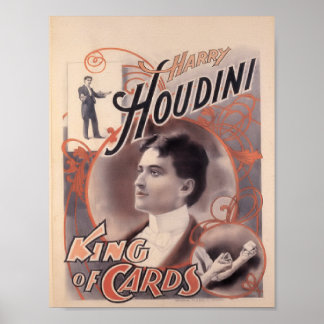 Harry Houdini, Kartenkönig 1895 Poster