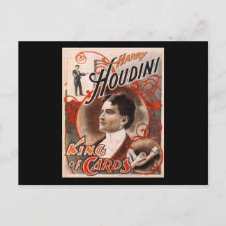 Harry Houdini King of Cards Postkarte