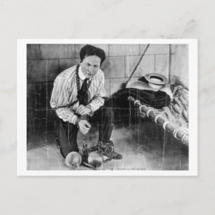 Harry Houdini kurz vor der Flucht aus dem Gefängni Postkarte
