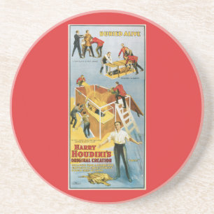Harry-Houdini-lebendig-begraben-Poster eines Vinta Getränkeuntersetzer