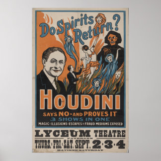 Harry HOUDINI Mentalist VAUDEVILLE Poster