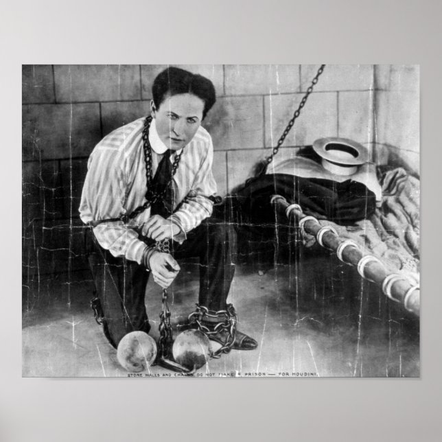 Harry Houdini über die Flucht aus dem Gefängnis Poster (Vorne)