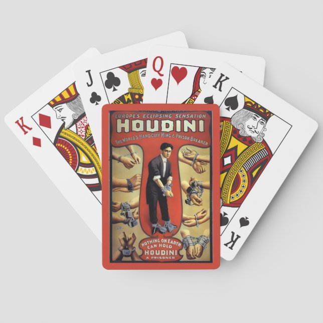Harry Houdini Vintag Advertising Spielkarten (Rückseite)