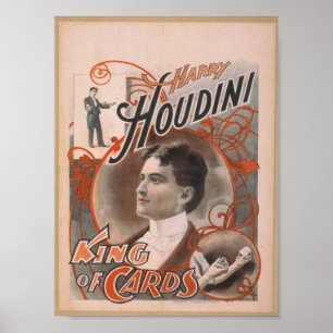 Harry Houdini, Vintages Kartentheater Poster