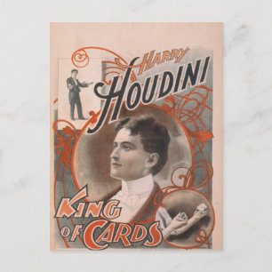 Harry Houdini, Vintages Kartentheater Postkarte