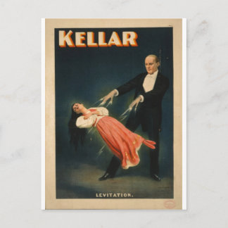 Harry Kellar spielt Levitation 1895 Magic Postkarte