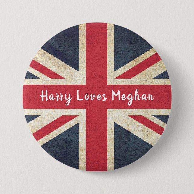 Harry-LIEBEN Meghan königlicher Hochzeits-Knopf Button (Vorderseite)