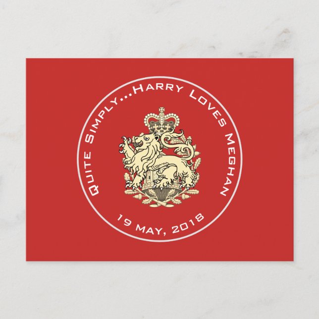 Harry Lieben Meghan Royal Wedding Custom Postcard Postkarte (Vorderseite)