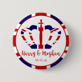 Harry & Meghan Crown | Königliche Hochzeitsfeier Button