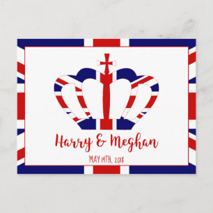 Harry & Meghan Crown Königliche Hochzeitsfeier Einladungspostkarte